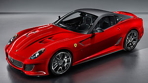 Red Ferrari 599 GTO Superfast Coupe Studio Shot HD wallpaper