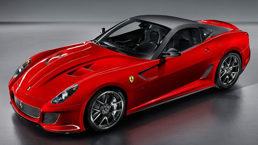 Red Ferrari 599 GTO Superfast Coupe Studio Shot HD wallpaper