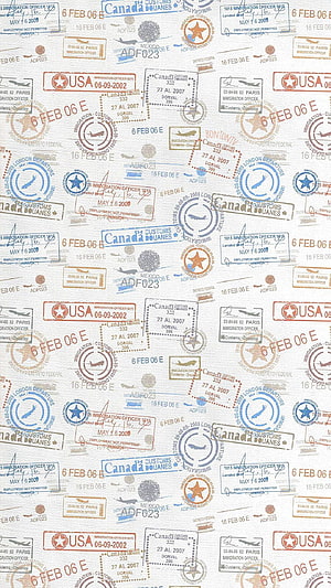 Vintage Passport Travel Stamps Pattern with USA and Canada Immigration Marks HD phone wallpaper