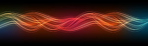 Vibrant Abstract Light Trails Flowing Across Dark Background HD wallpaper