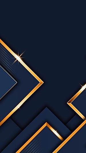 Elegant Geometric Abstract Design with Gold Lines and Dark Blue Background HD phone wallpaper