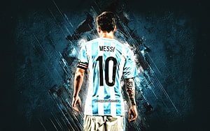 Lionel Messi Argentina National Team Jersey Number 10 Dramatic Portrait HD wallpaper
