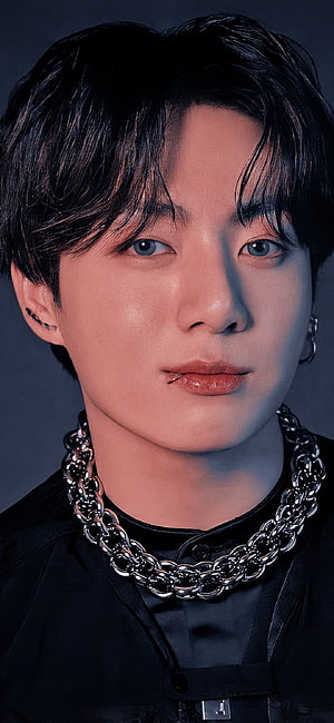 Jungkook Portrait with Silver Chain Necklace and Dark Styling HD phone wallpaper