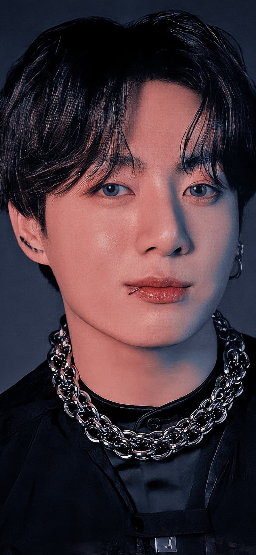 Jungkook Portrait with Silver Chain Necklace and Dark Styling HD phone wallpaper
