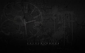 Dark Steampunk Clockwork Gears on Cracked Concrete Texture HD wallpaper