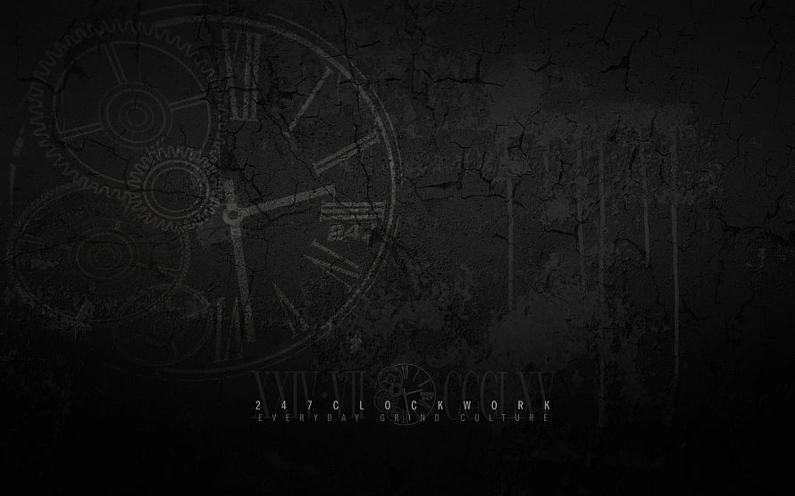 Dark Steampunk Clockwork Gears on Cracked Concrete Texture HD wallpaper
