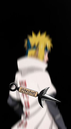 Minato Namikaze with Kunai in Naruto Anime Style HD phone wallpaper