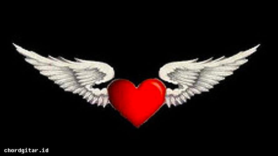 Red Heart with White Angel Wings on Black Background HD wallpaper