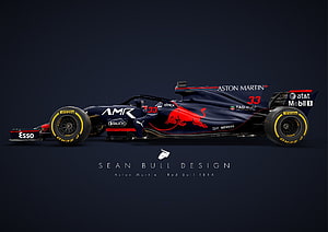 Aston Martin Red Bull RB14 Formula 1 Concept Car Design HD wallpaper