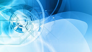 Abstract Blue Technology Background With Futuristic Circuit Board And Digital Network Design HD wallpaper