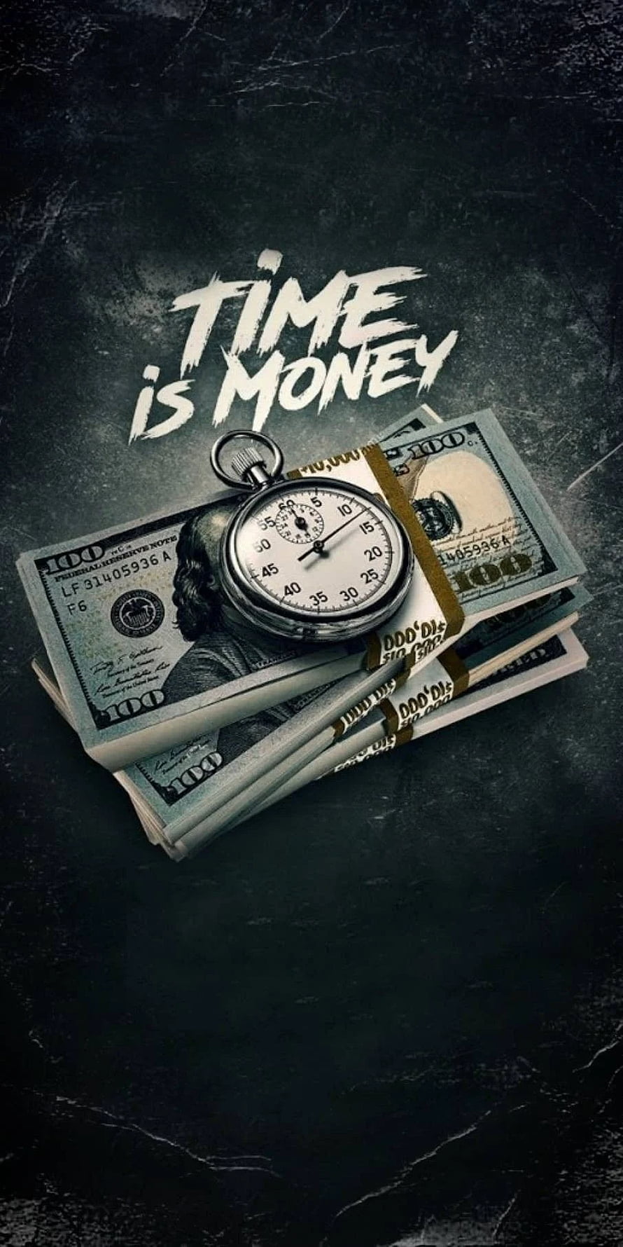 Time Is Money: Vintage Stopwatch Resting on Stacks of Cash for Business Motivation HD phone wallpaper