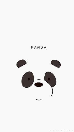 Minimalist Panda Face Illustration with Clean White Background HD phone wallpaper