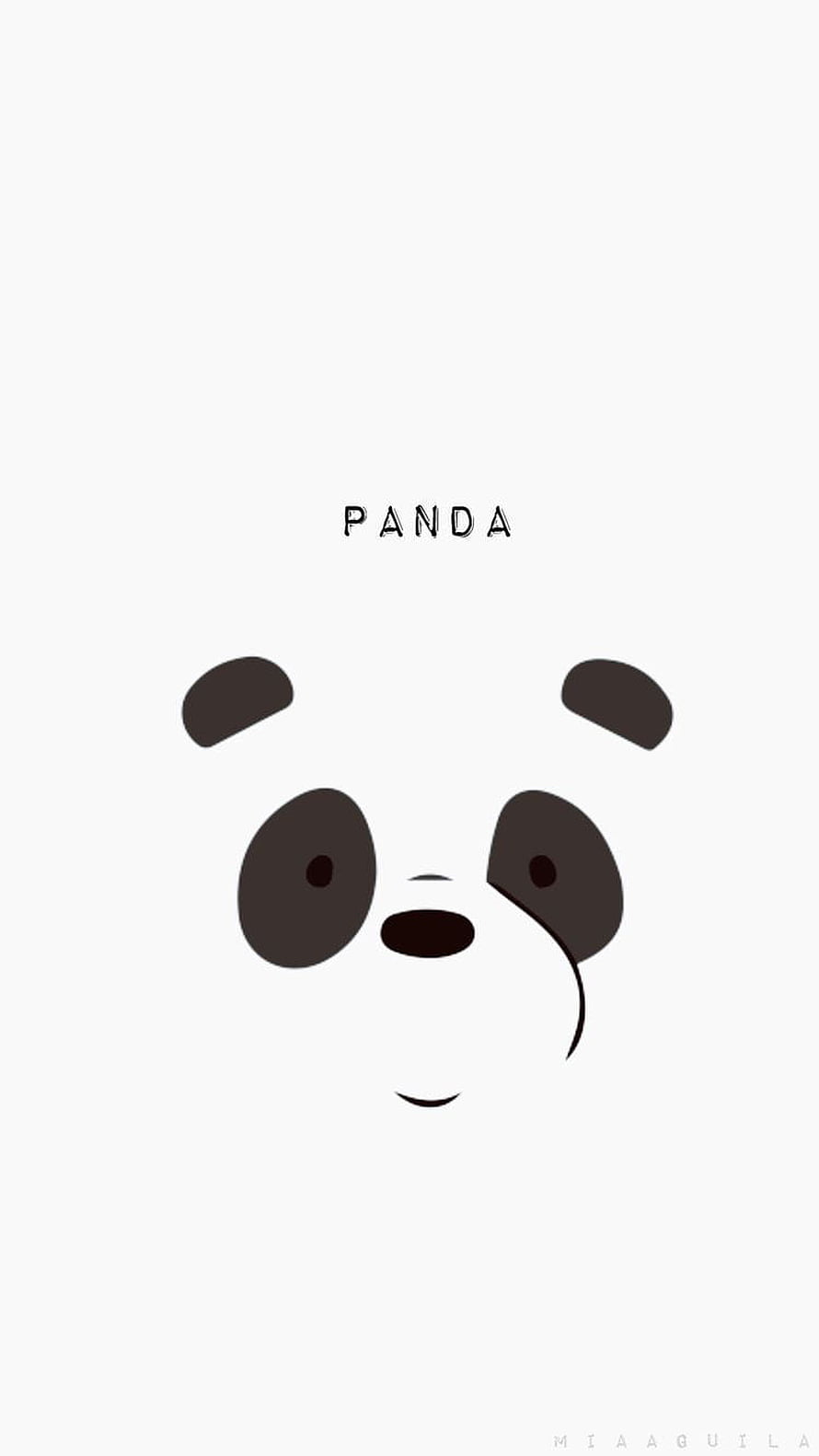 Minimalist Panda Face Illustration with Clean White Background HD phone wallpaper
