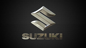 Suzuki Metallic S Logo on Dark Carbon Fiber Background HD wallpaper