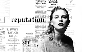 Taylor Swift Reputation Album Cover Artwork Black and White Portrait HD wallpaper