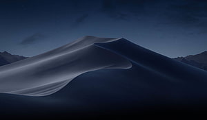 Mojave Desert Sand Dunes Under a Starry Night Sky with Distant Mountain Ranges HD wallpaper