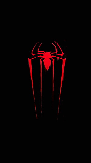 Symbiote Spider-Man Red Spider Emblem on Black Background HD phone wallpaper