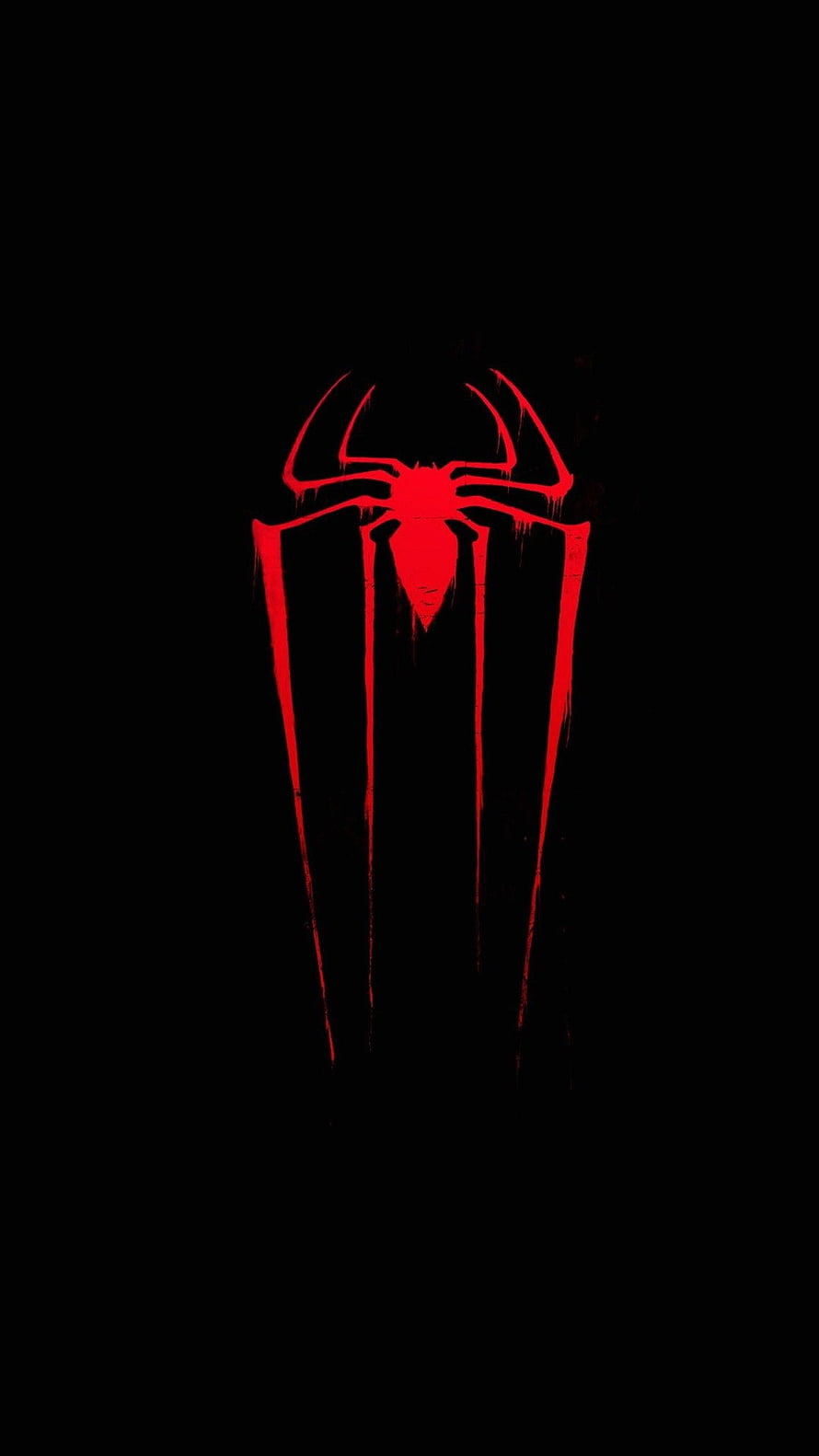 Symbiote Spider-Man Red Spider Emblem on Black Background HD phone wallpaper