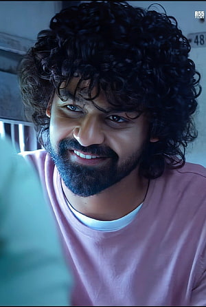 Hridayam Film Still Featuring Curly Hair and Bearded Man in Pink Shirt, Hridayam, nose, hair HD phone wallpaper