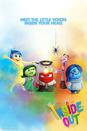 Inside Out Movie Poster Featuring Joy, Sadness, Anger, Disgust, and Fear HD phone wallpaper