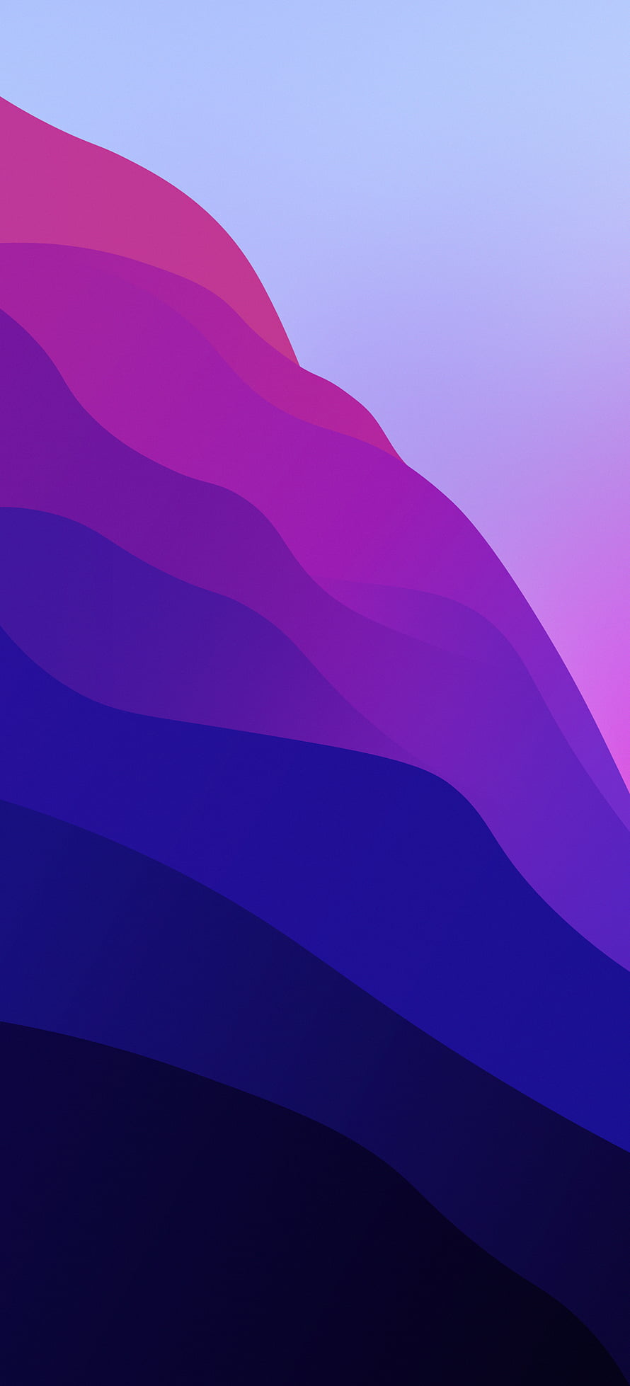 macOS Monterey Inspired Abstract Wave Gradient in Purple and Blue Tones HD phone wallpaper
