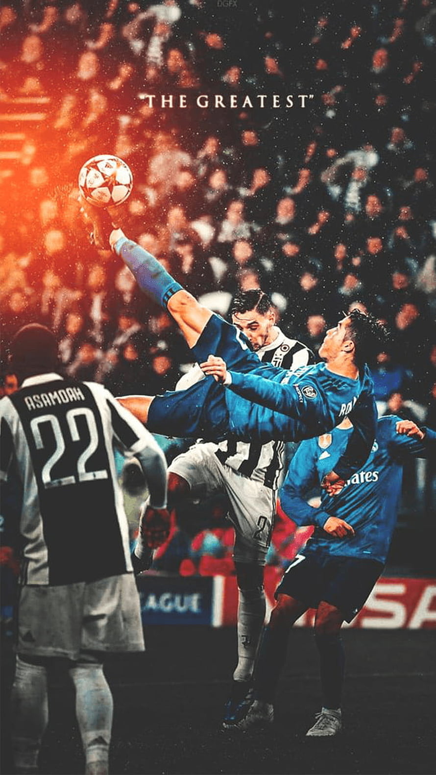 Cristiano Ronaldo Aerial Bicycle Kick in Real Madrid Blue Kit HD phone wallpaper