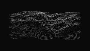 Abstract Topographic Wireframe Landscape with Flowing Contour Lines on Black Background HD wallpaper