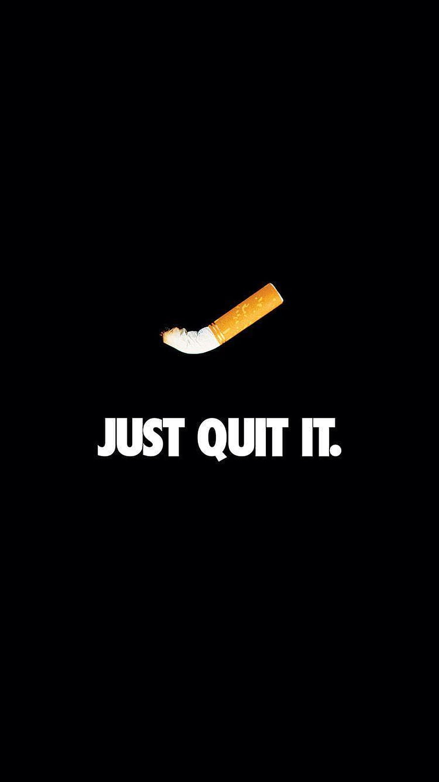 Minimalist Anti-Smoking Poster Featuring a Bent Cigarette on Black Background HD phone wallpaper