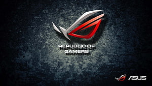 ASUS Republic of Gamers Logo on Dark Textured Background HD wallpaper
