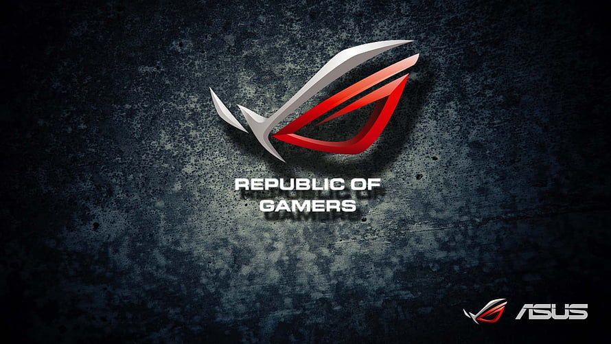 ASUS Republic of Gamers Logo on Dark Textured Background HD wallpaper