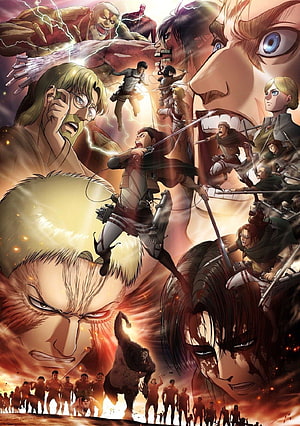 Attack on Titan Season 3 Anime Poster Featuring Eren Yeager and Survey Corps HD phone wallpaper
