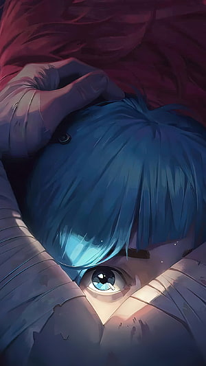 Jinx Lying Down With Blue Hair and Intense Eye From Arcane HD phone wallpaper