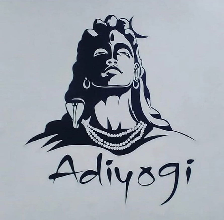 Adiyogi Shiva Black and White Tattoo Design with Snake and Pearls HD wallpaper