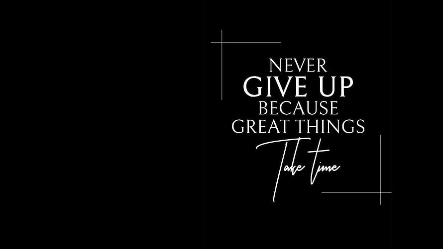 Minimalist Black Background with White Inspirational Typography and Geometric Line Accents HD wallpaper