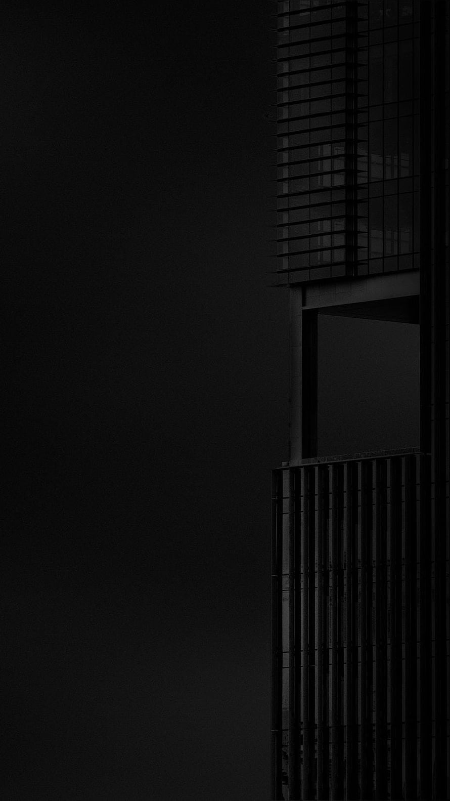 Minimalist Black and White Architecture of a Modern High-Rise Tower HD phone wallpaper