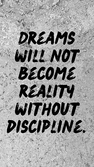 Motivational Discipline Quote on Textured Concrete Wall Background HD phone wallpaper