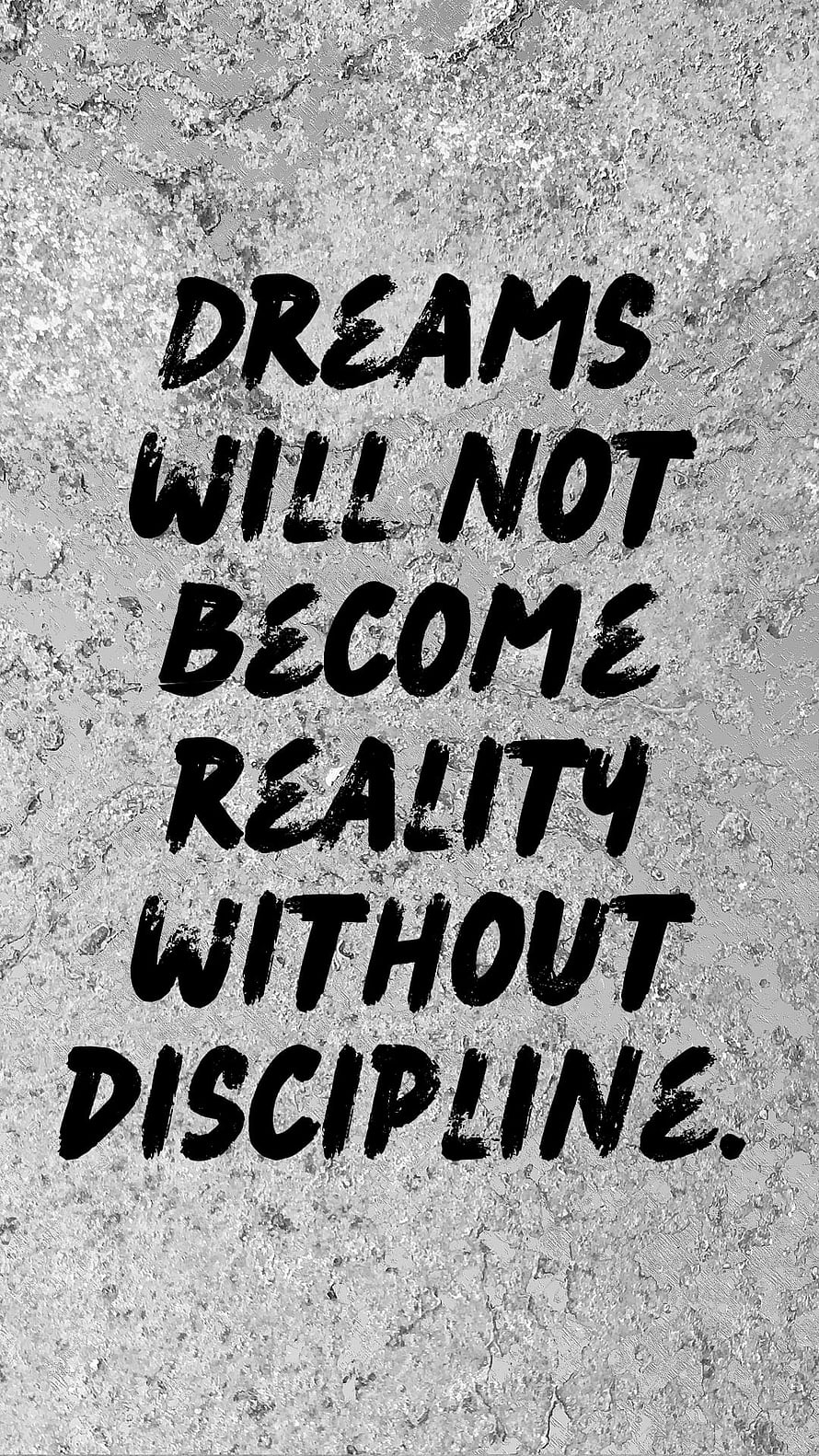 Motivational Discipline Quote on Textured Concrete Wall Background HD phone wallpaper