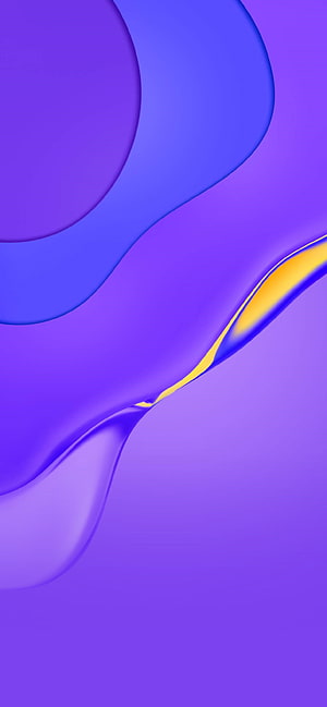 Abstract Purple and Blue Fluid Gradient with Golden Accent HD phone wallpaper