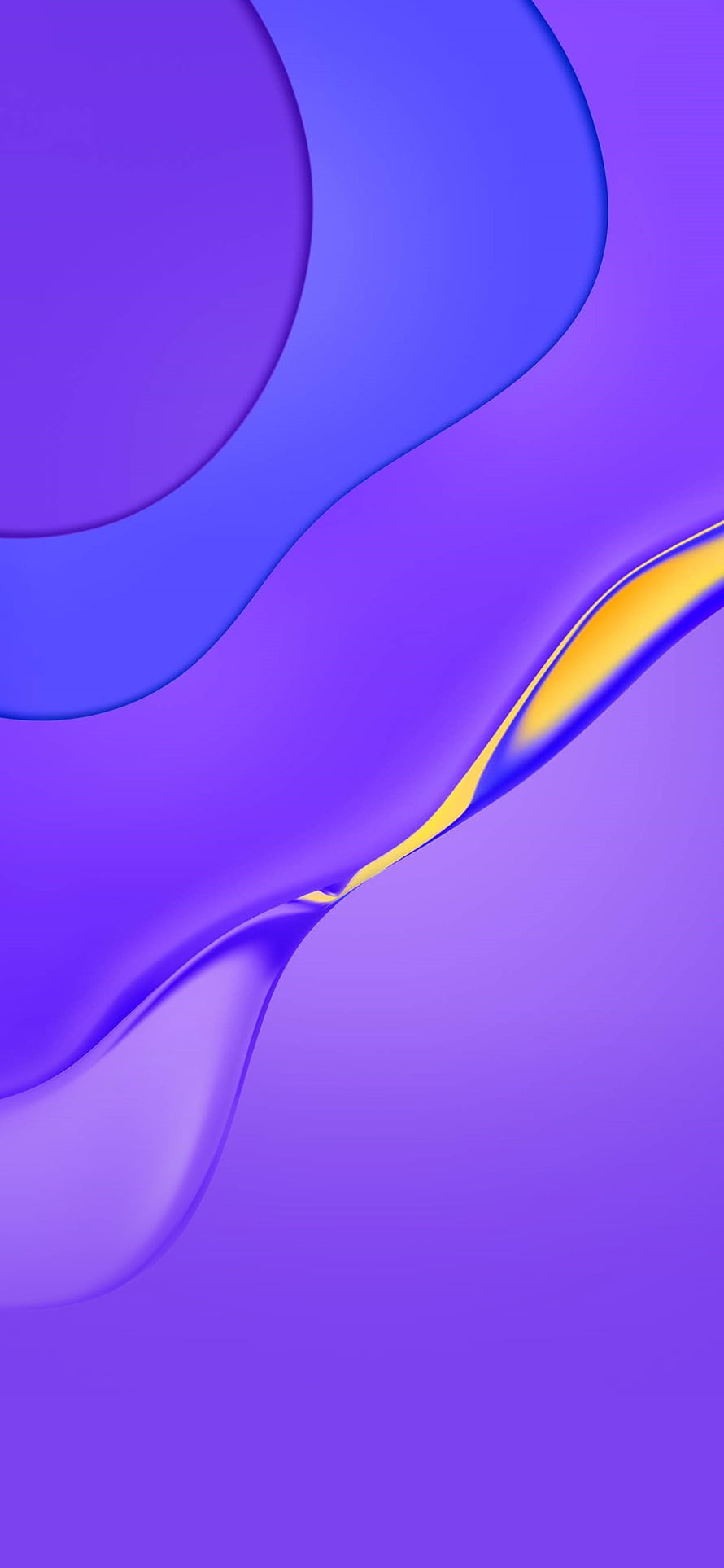 Abstract Purple and Blue Fluid Gradient with Golden Accent HD phone wallpaper