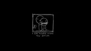 Minimalist Chalk Sketch of Two Characters with Inspirational Quote on Black Background HD wallpaper