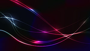 Abstract Neon Light Trails on Dark Background with Vibrant Pink and Blue Curves HD wallpaper