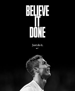 Cristiano Ronaldo Black and White Nike Just Do It Motivational Poster HD phone wallpaper
