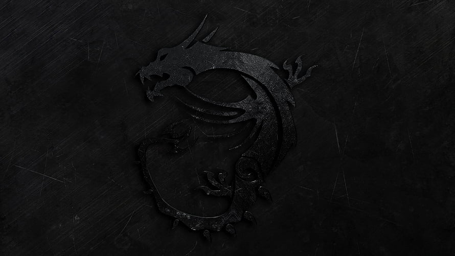MSI Dragon Logo on Dark Textured Background HD wallpaper