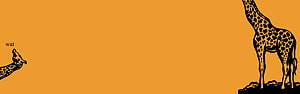 Minimalist Giraffe Illustration on Warm Orange Background HD wallpaper