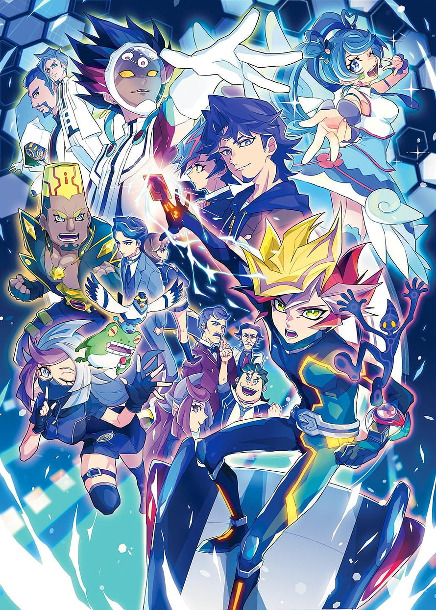 Yu-Gi-Oh! VRAINS Anime Cast Group Artwork with Sora and Playmaker in Dynamic Action Pose HD phone wallpaper