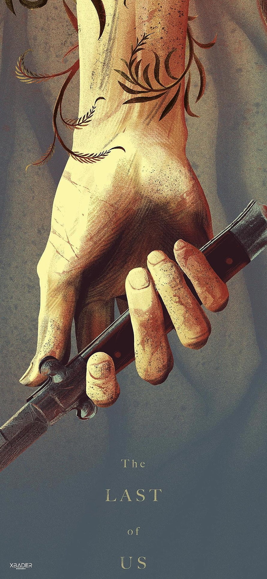 The Last of Us Tattooed Hand Gripping Pistol Minimalist Poster Art HD phone wallpaper