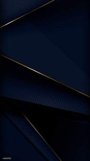 Elegant Dark Blue Geometric Wallpaper with Gold Diagonal Lines and Dot Texture HD phone wallpaper