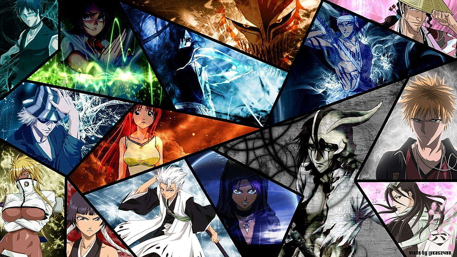 Bleach Anime Character Mashup Collage Wallpaper HD wallpaper