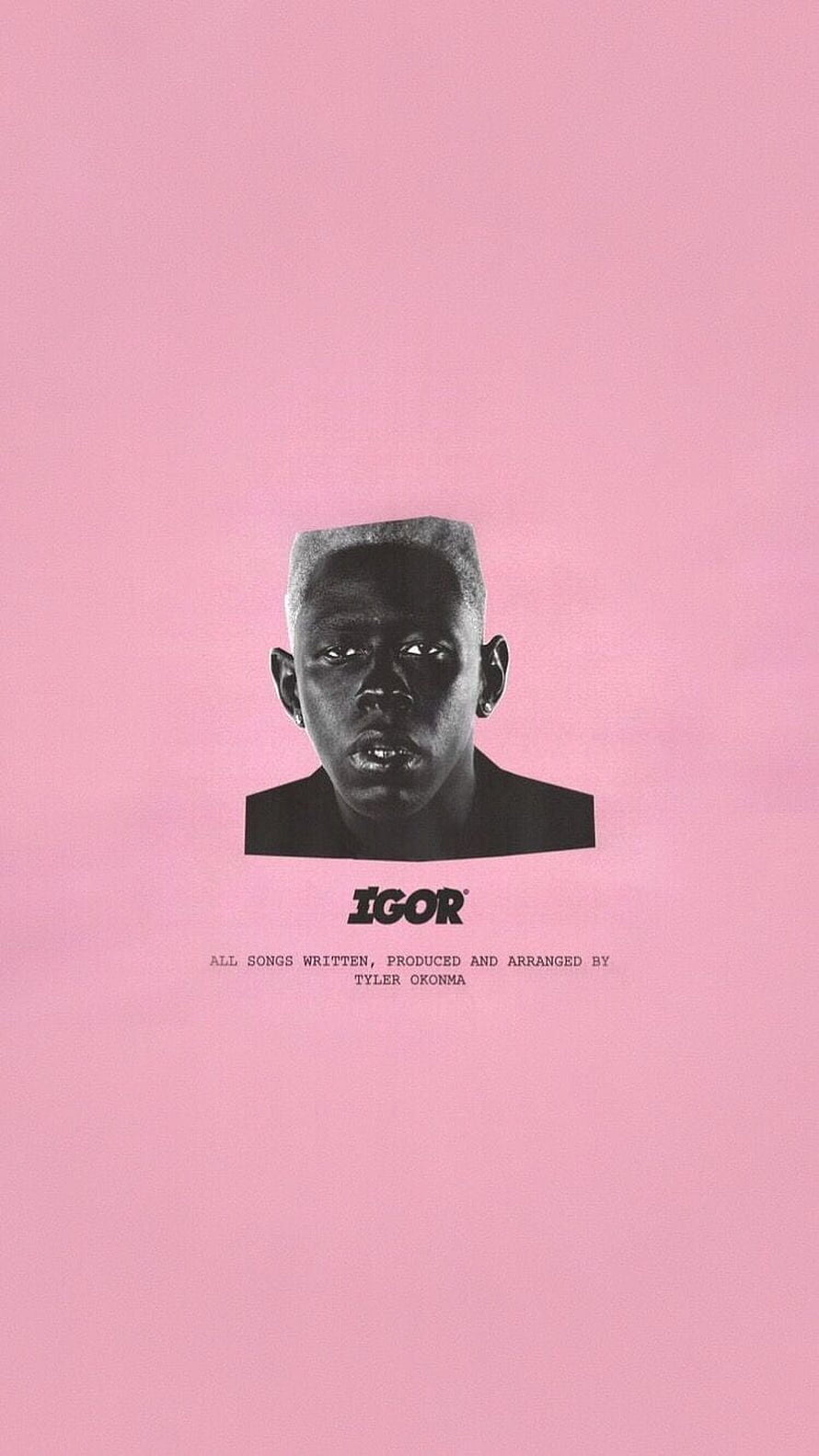 Tyler, the Creator Igor Album Cover Artwork with Pink Background and Black and White Portrait HD phone wallpaper