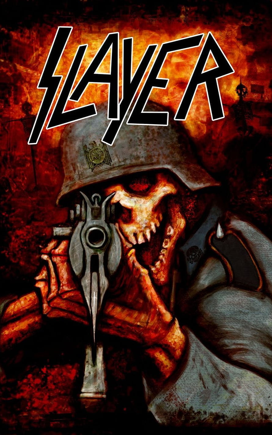 Slayer Heavy Metal Band Skull and Pistol Album Artwork HD phone wallpaper